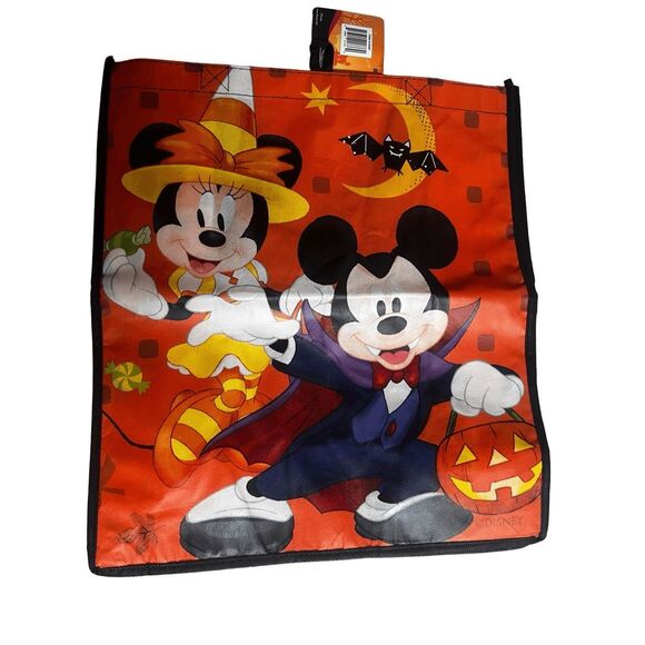 Disney Halloween Tote Bag Orange Black 15" x 13 1/2" - Picture 5 of 5